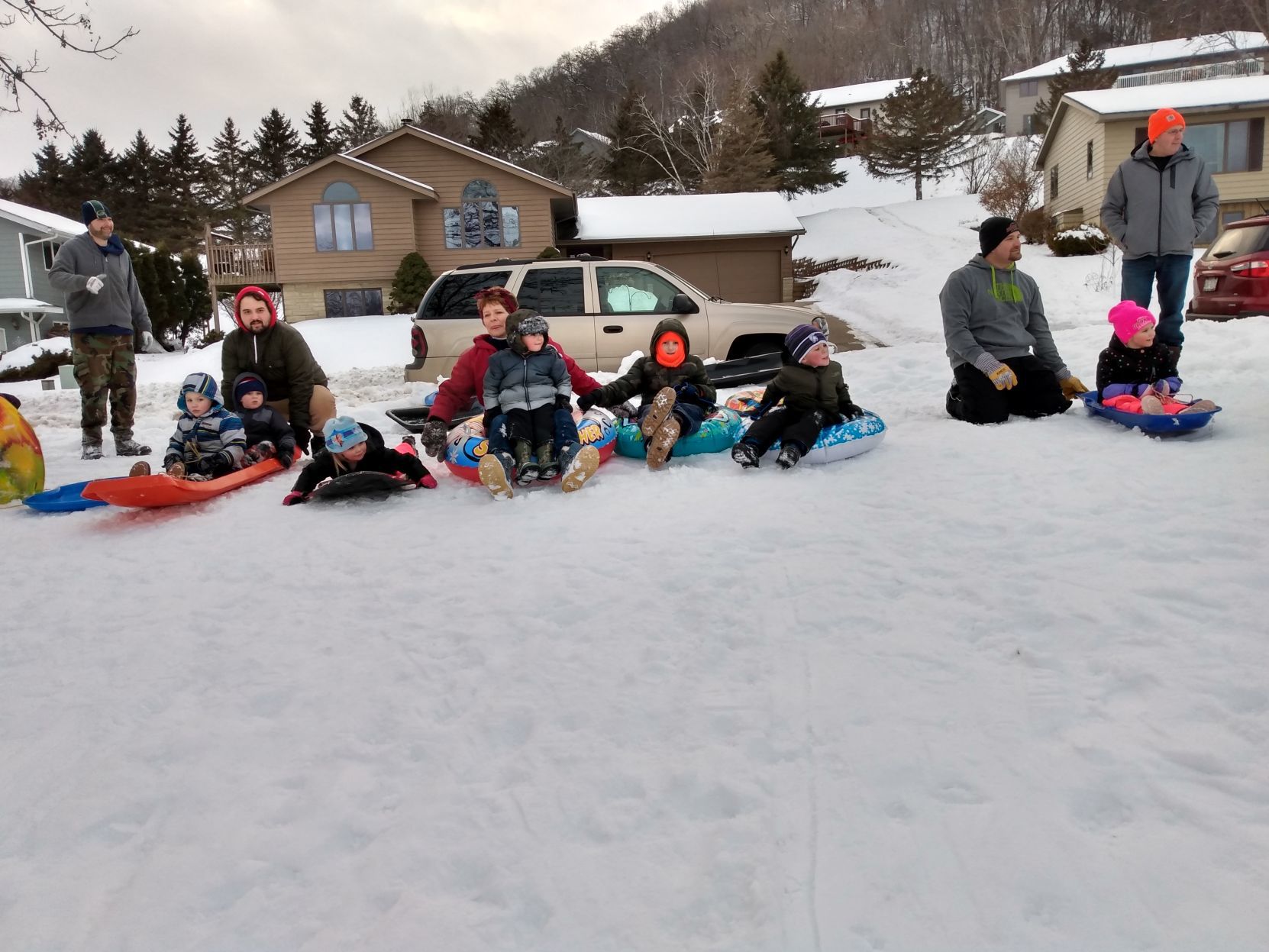 Sledding at WE Valley hill